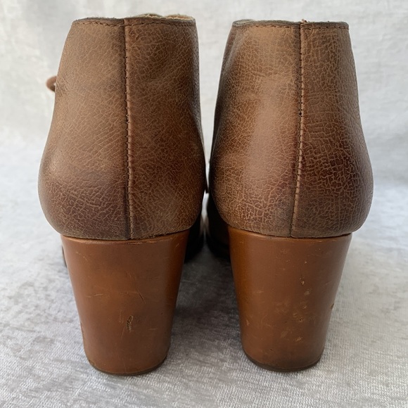 Korks by Kork-Ease PebbledBrown Leather Lace Up Block Heel Booties - Picture 4 of 13